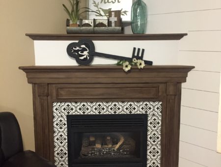 Budget Friendly Stencil and Chalk Paint Fireplace Makeover